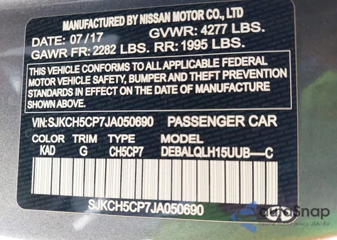 2018 Infiniti Qx30 Luxury z USA, uszkodzony, nr VIN SJKCH5CP7JA050690